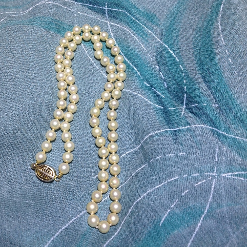 Genuine 20" Pearl Necklace with Goldtone Clasp